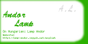 andor lamp business card